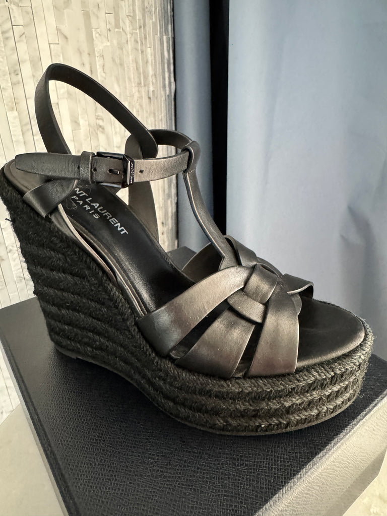 Saint Laurent Tribute Espadrilles Wedge, Sz. 38