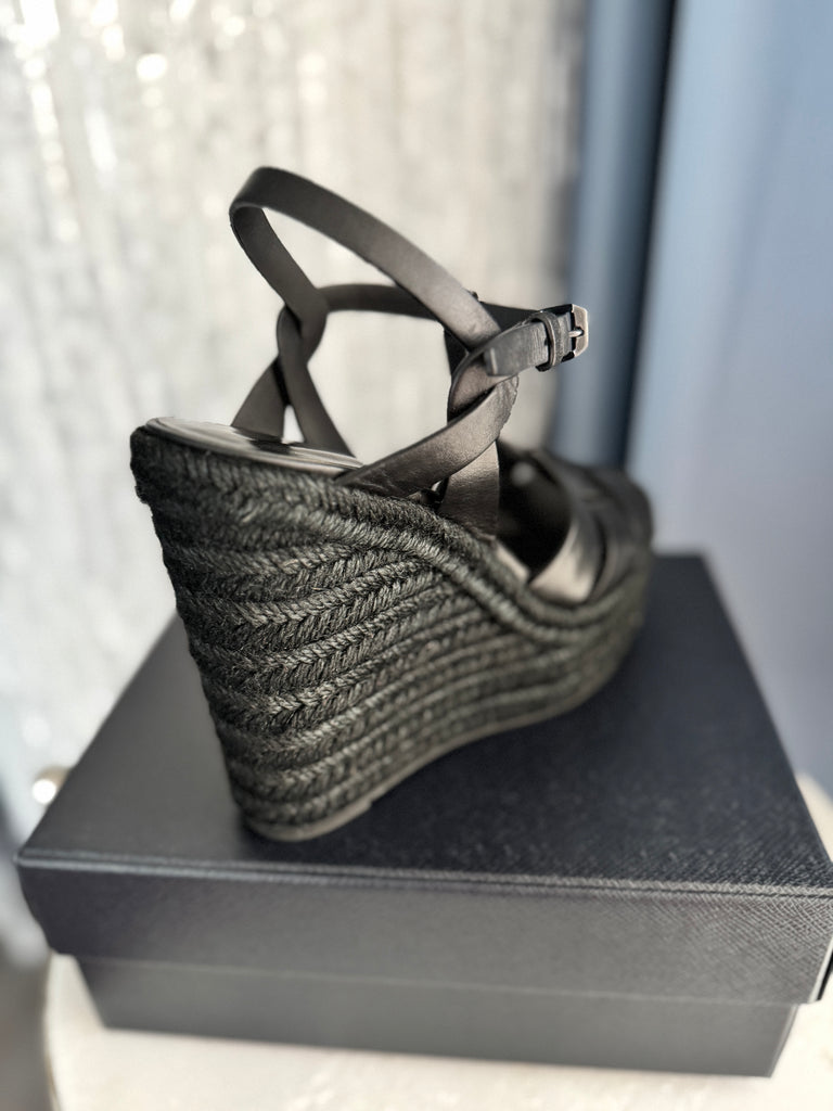 Saint Laurent Tribute Espadrilles Wedge, Sz. 38