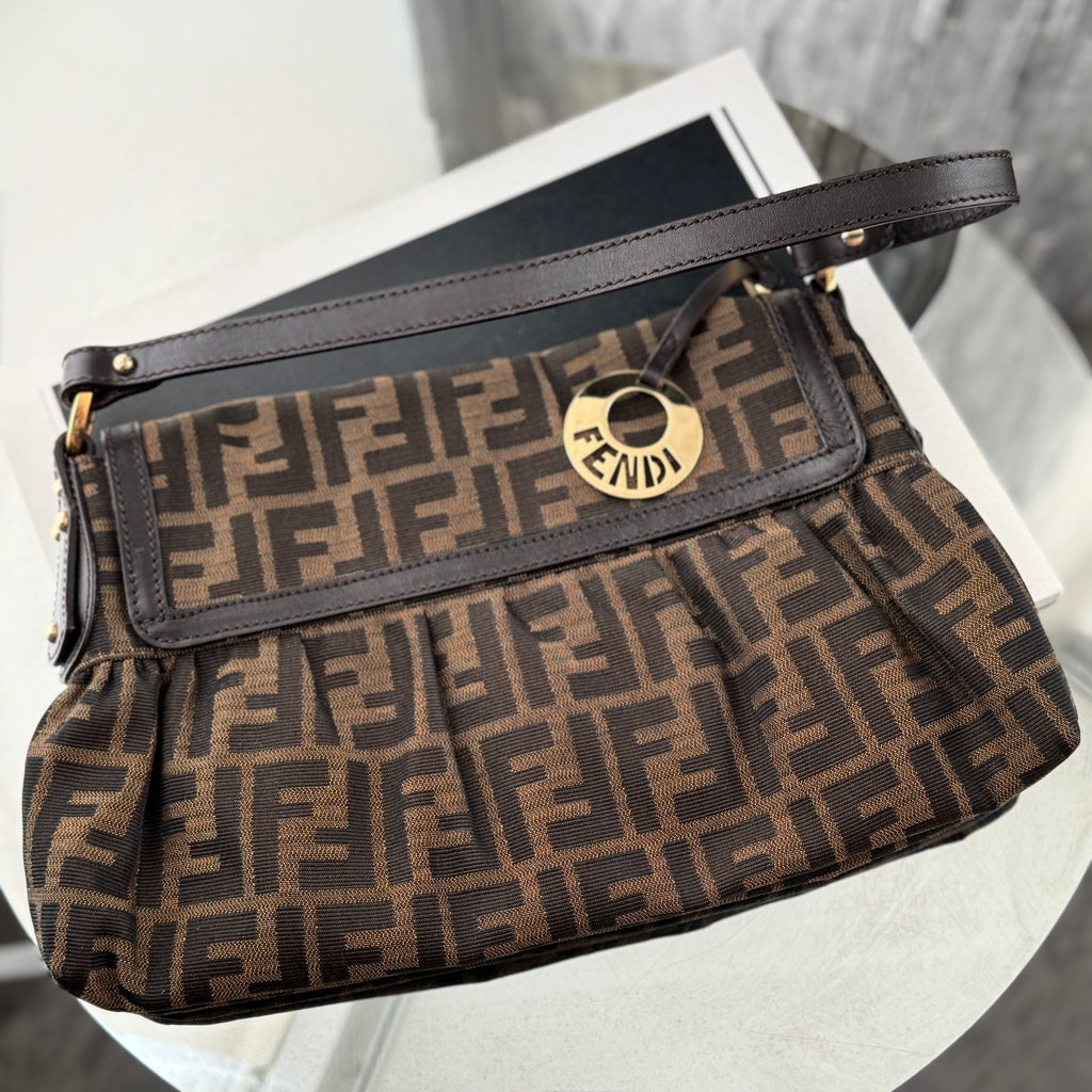 FENDI Zucca Medium Chef Flap Bag