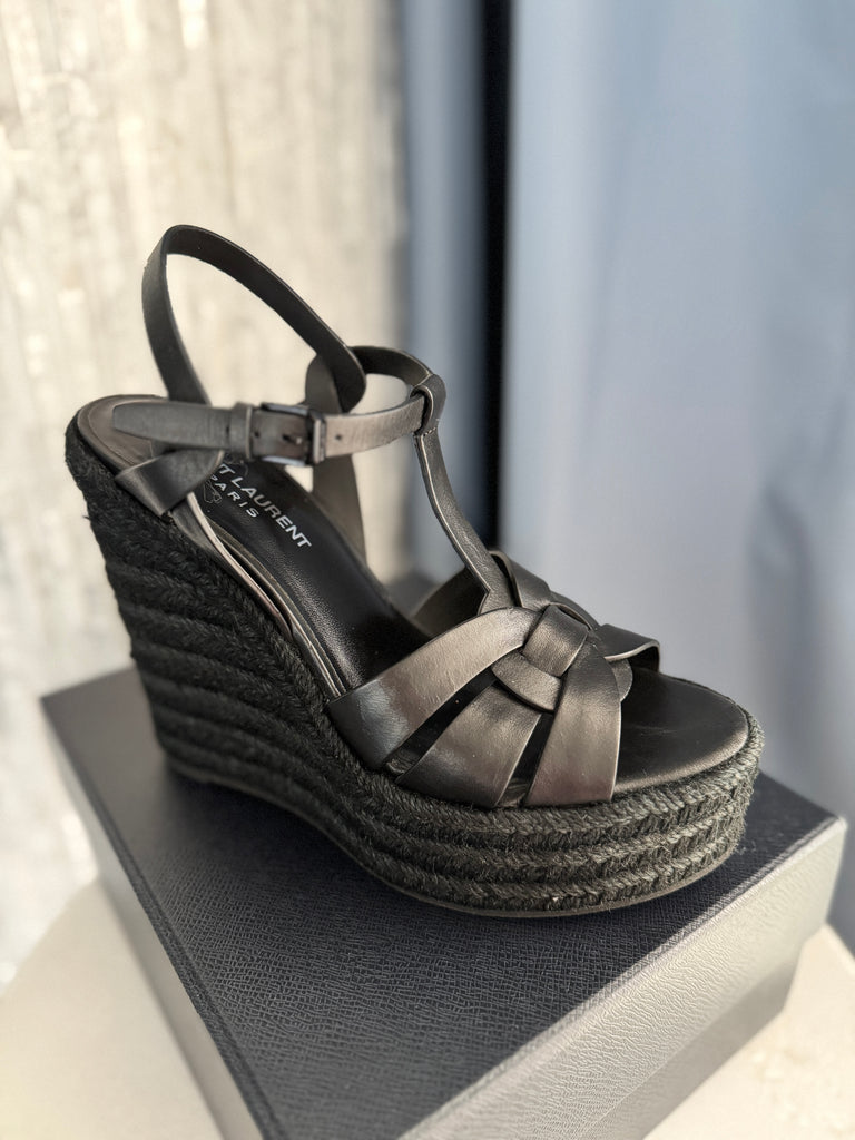 Saint Laurent Tribute Espadrilles Wedge, Sz. 38