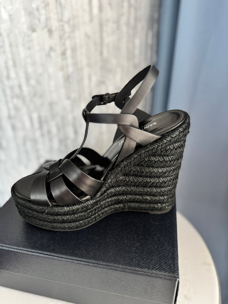 Saint Laurent Tribute Espadrilles Wedge, Sz. 38