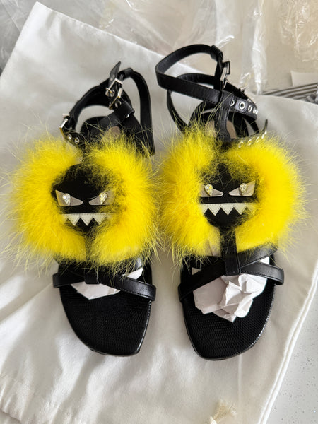 Fendi Monster Gladiator Sandals Size 37.5 – AceConsign.com