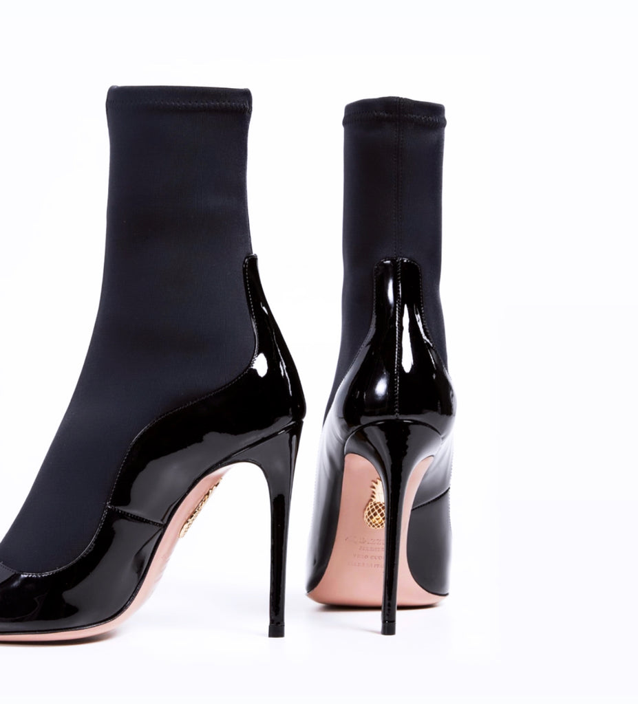 Aquazzura Black Pointed Toe Boots, Size 38