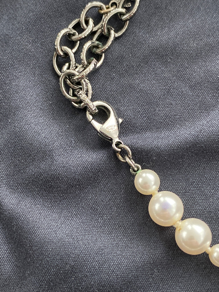 CHANEL CC crystal-embellished faux-pearl necklace