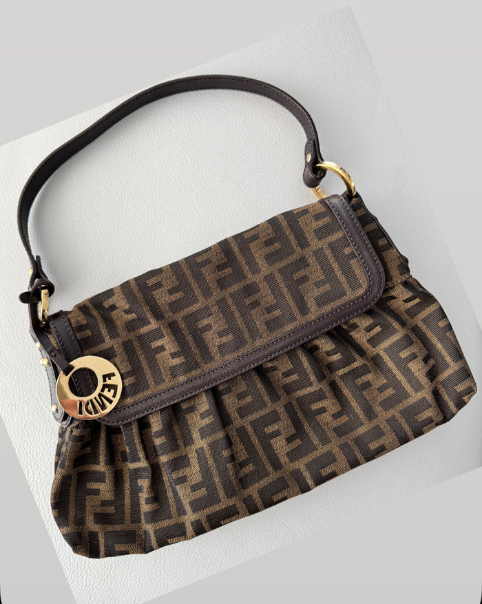 FENDI Zucca Medium Chef Flap Bag