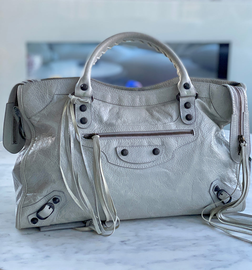 Balenciaga metallic edge city grey on sale