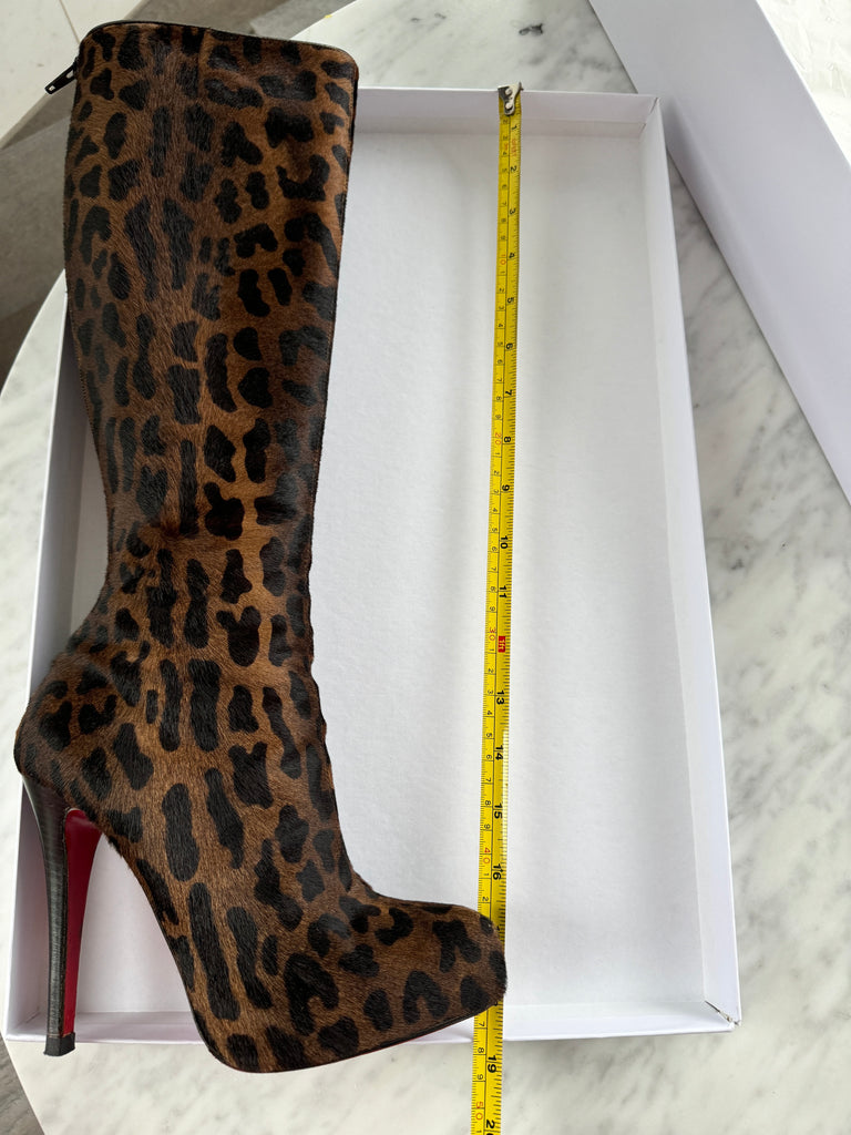 Christian Louboutin pony hair leather boots, size