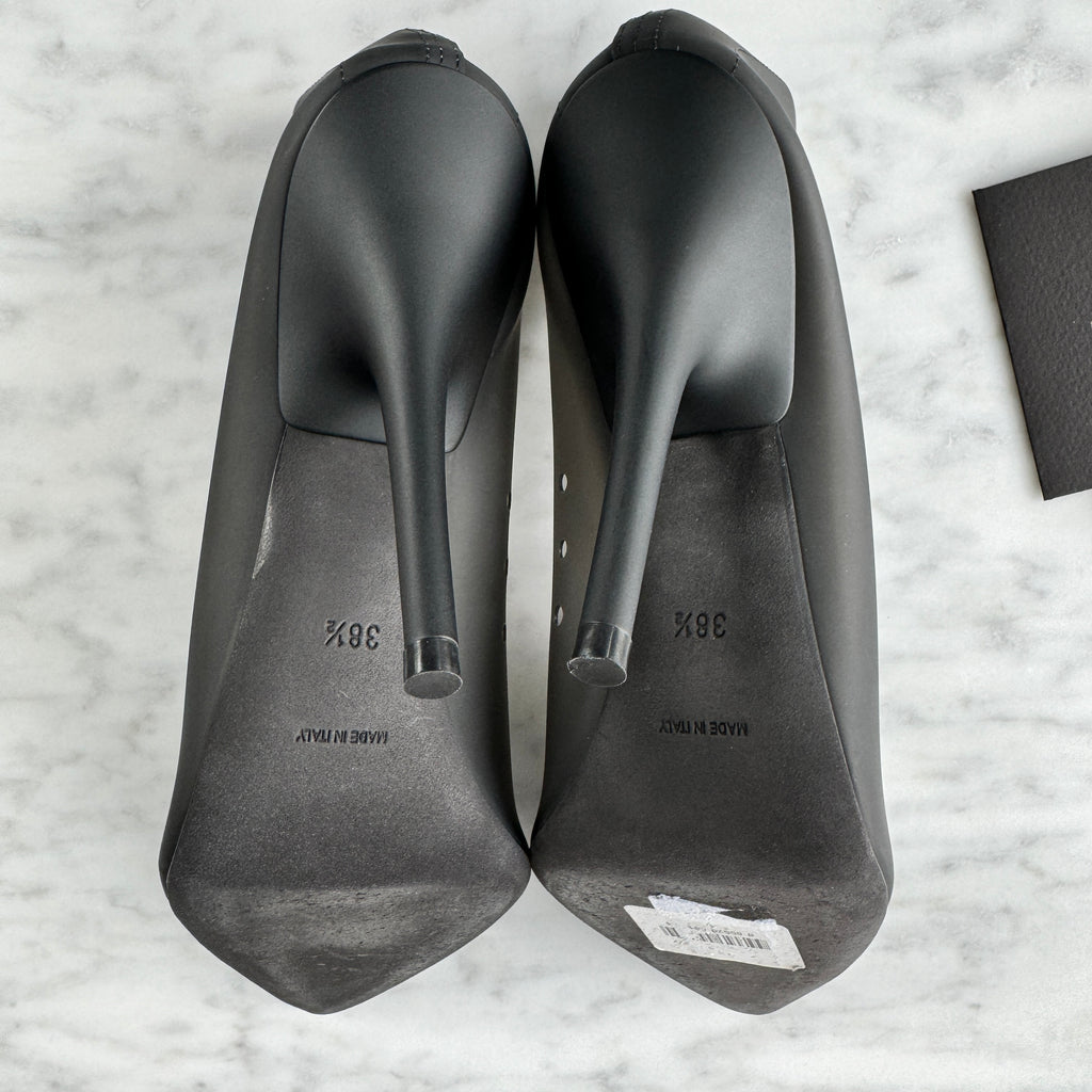 Yeezy Season 8 rubberized leather minimal sandals, size 38.5