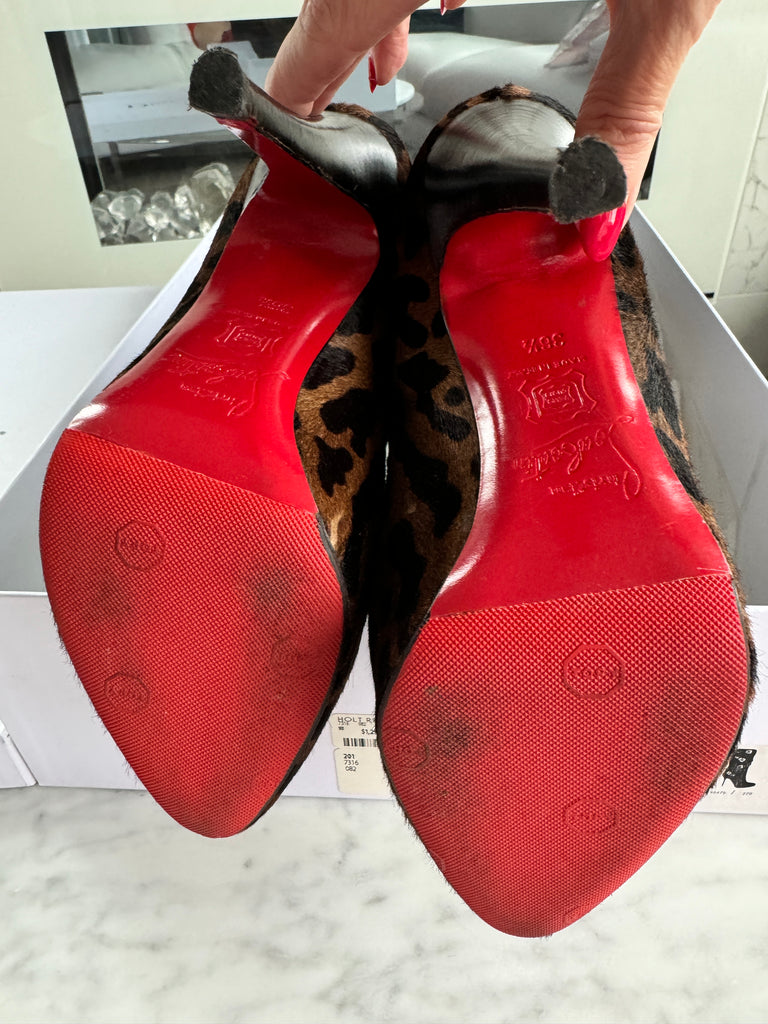 Christian Louboutin pony hair leather boots, size 36.5