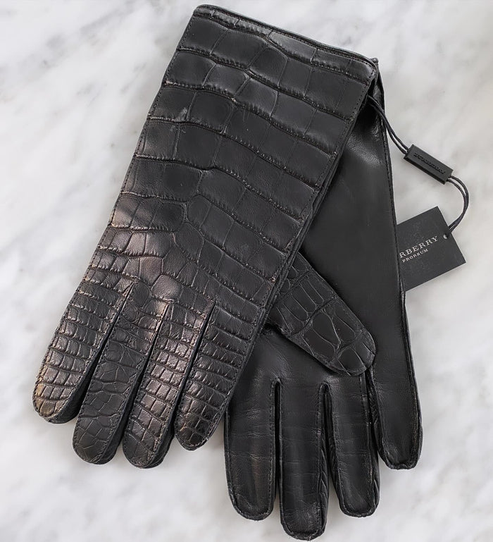 Burberry Alligator Leather Gloves
