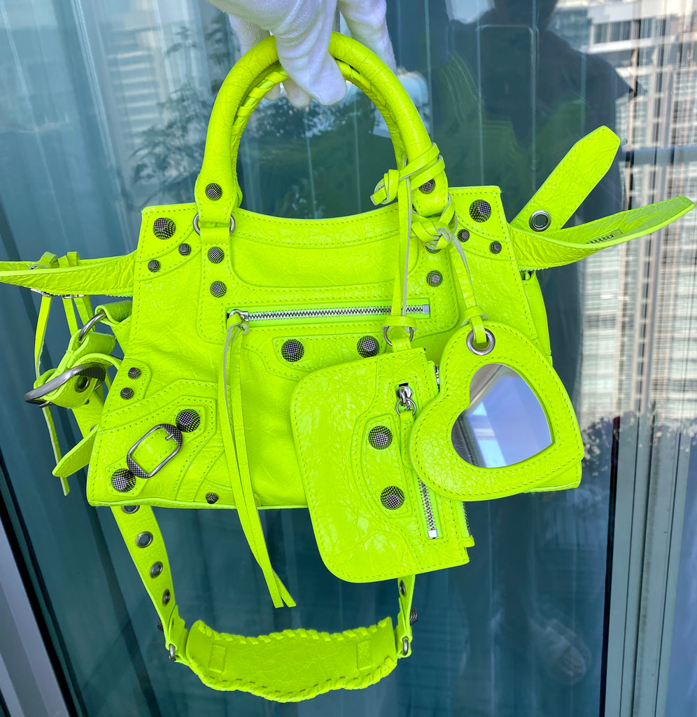 BALENCIAGA Neo Cagole XS handbag in Neon Yellow