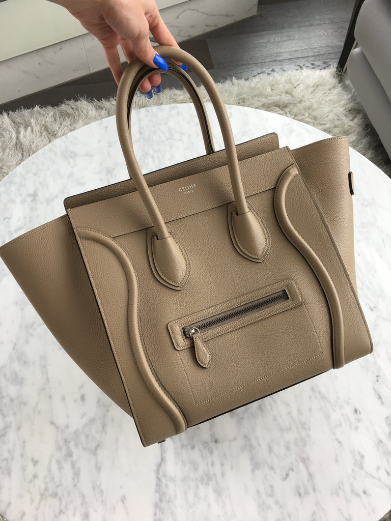 Celine Taupe Nude Caviar Micro Luggage