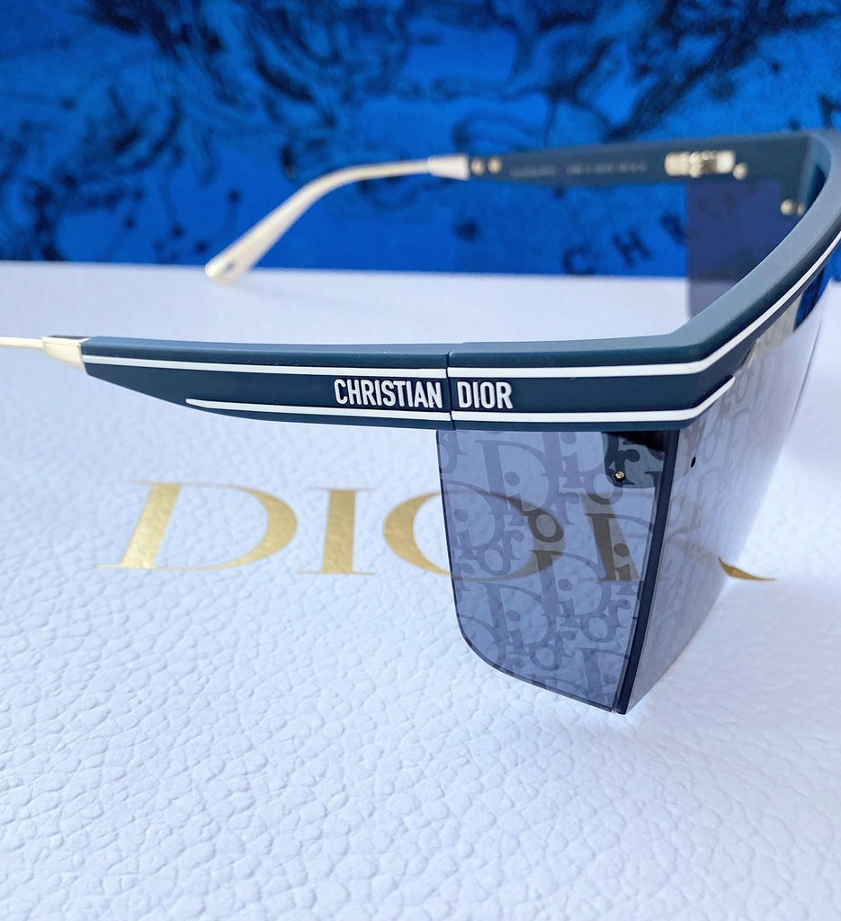 DIOR Blue Oblique Mask Sunglasses