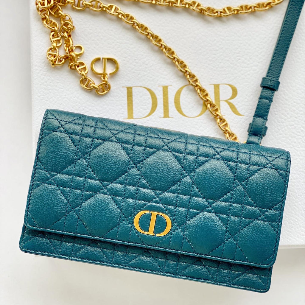 DIOR CARO BELT POUCH WITH CHAIN