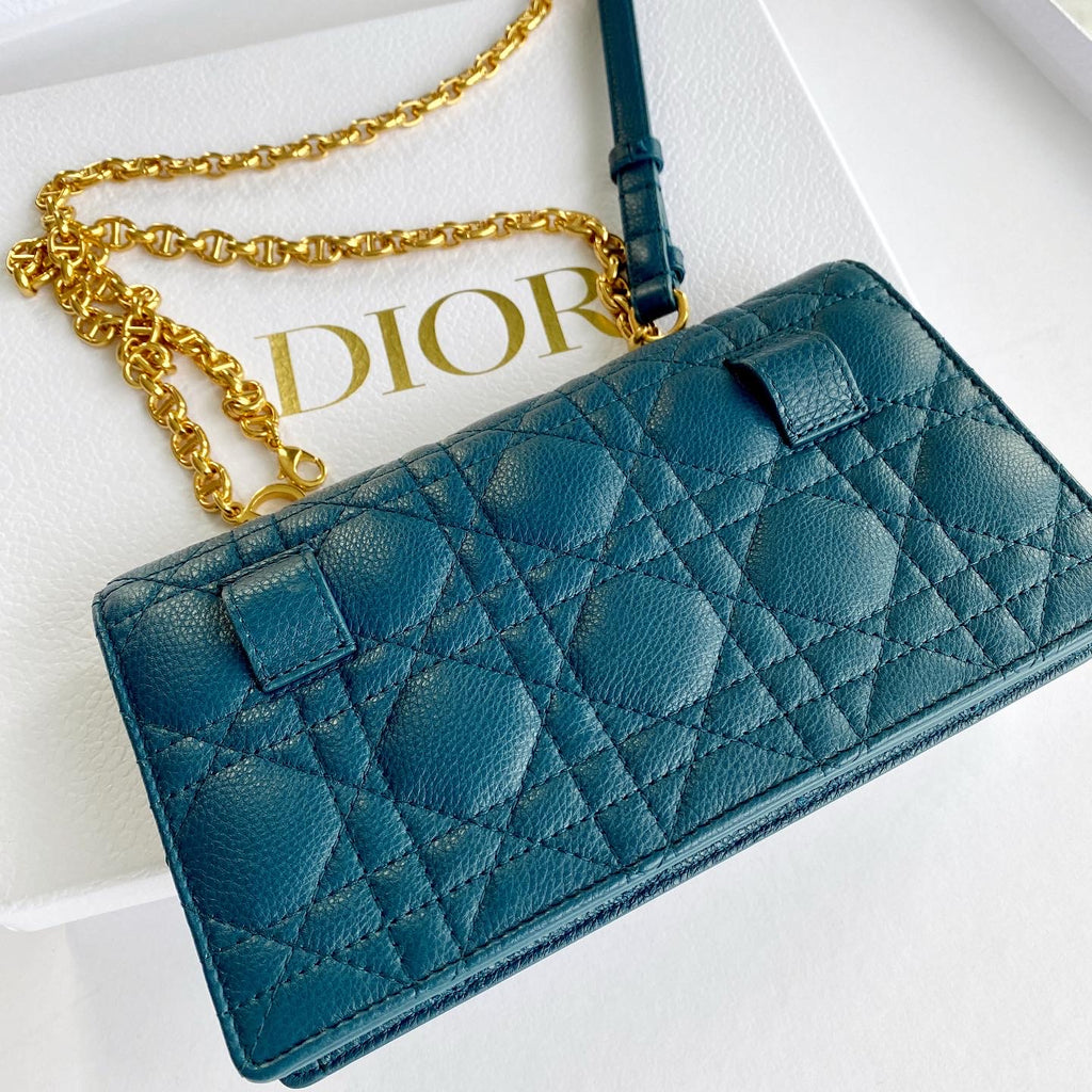 DIOR CARO BELT POUCH WITH CHAIN