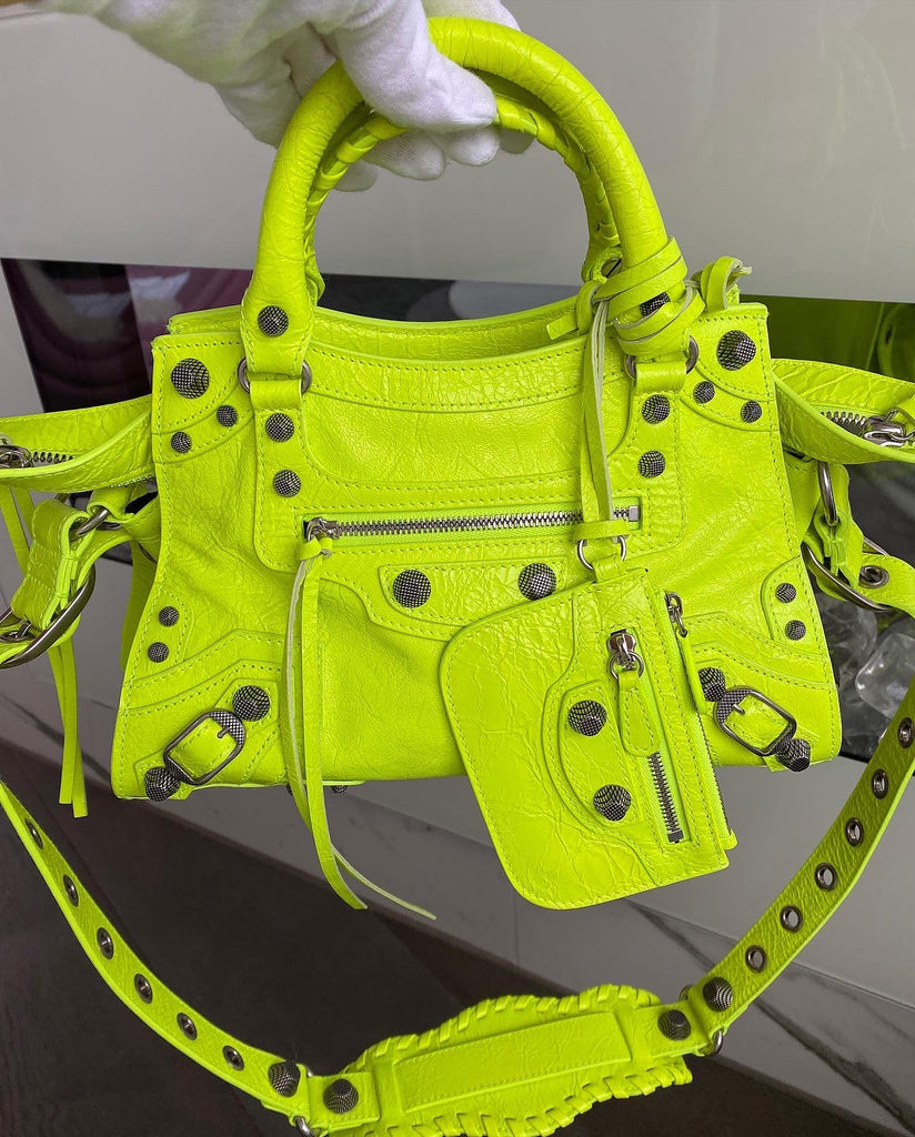 BALENCIAGA Neo Cagole XS handbag in Neon Yellow