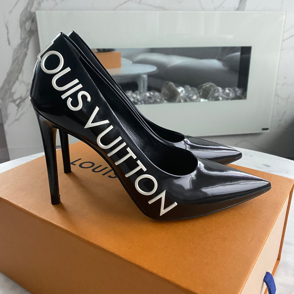Louis Vuitton Pump high heels pony hair gray 38.5 LV or 8.5 US MA0142 *