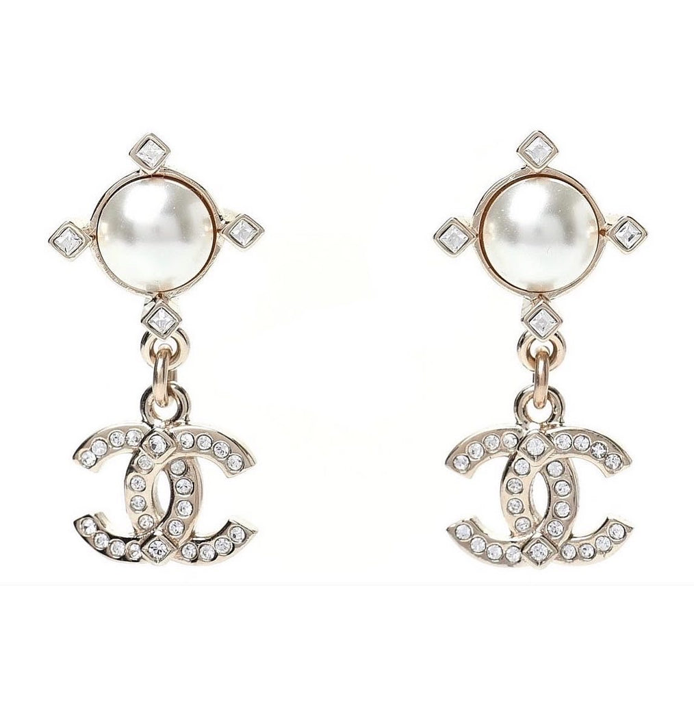 CHANEL CC Drop Earrings