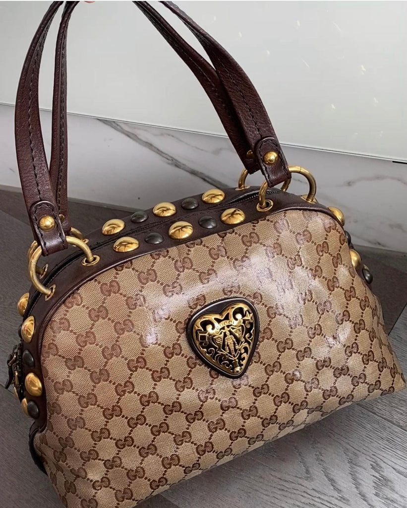 GUCCI Crystal GG  Babouska Crest Dome Bag