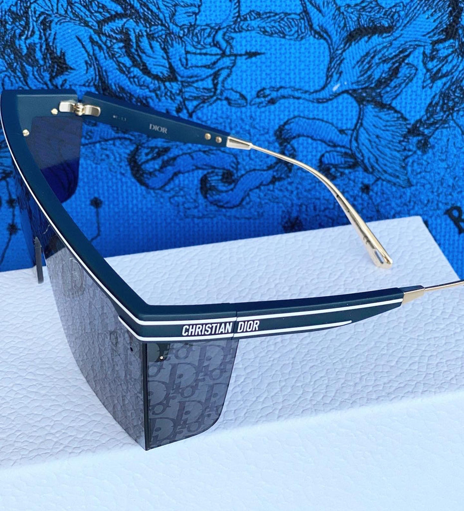 DIOR Blue Oblique Mask Sunglasses