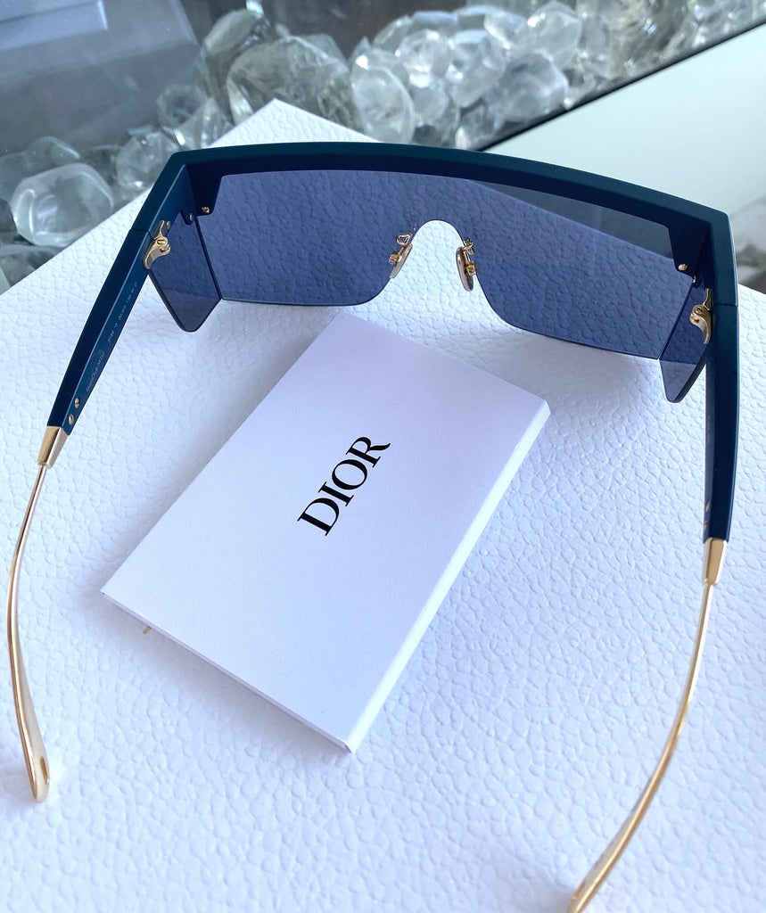 DIOR Blue Oblique Mask Sunglasses