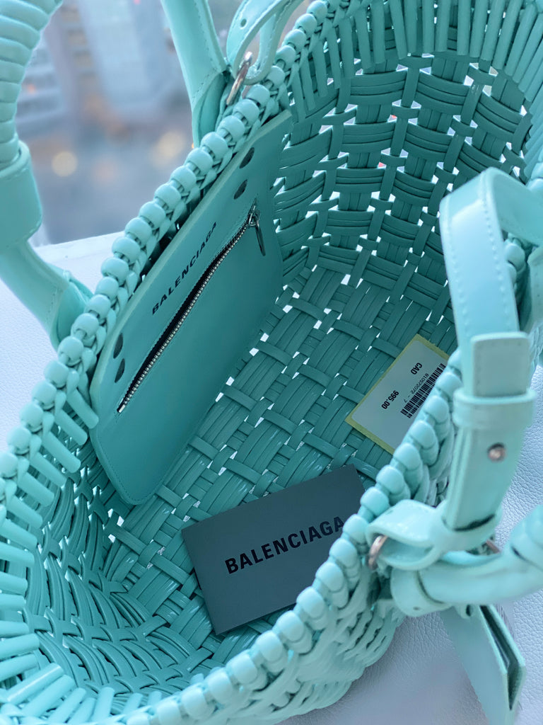 BALENCIAGA BISTRO XS BASKET IN MINT COLOUR