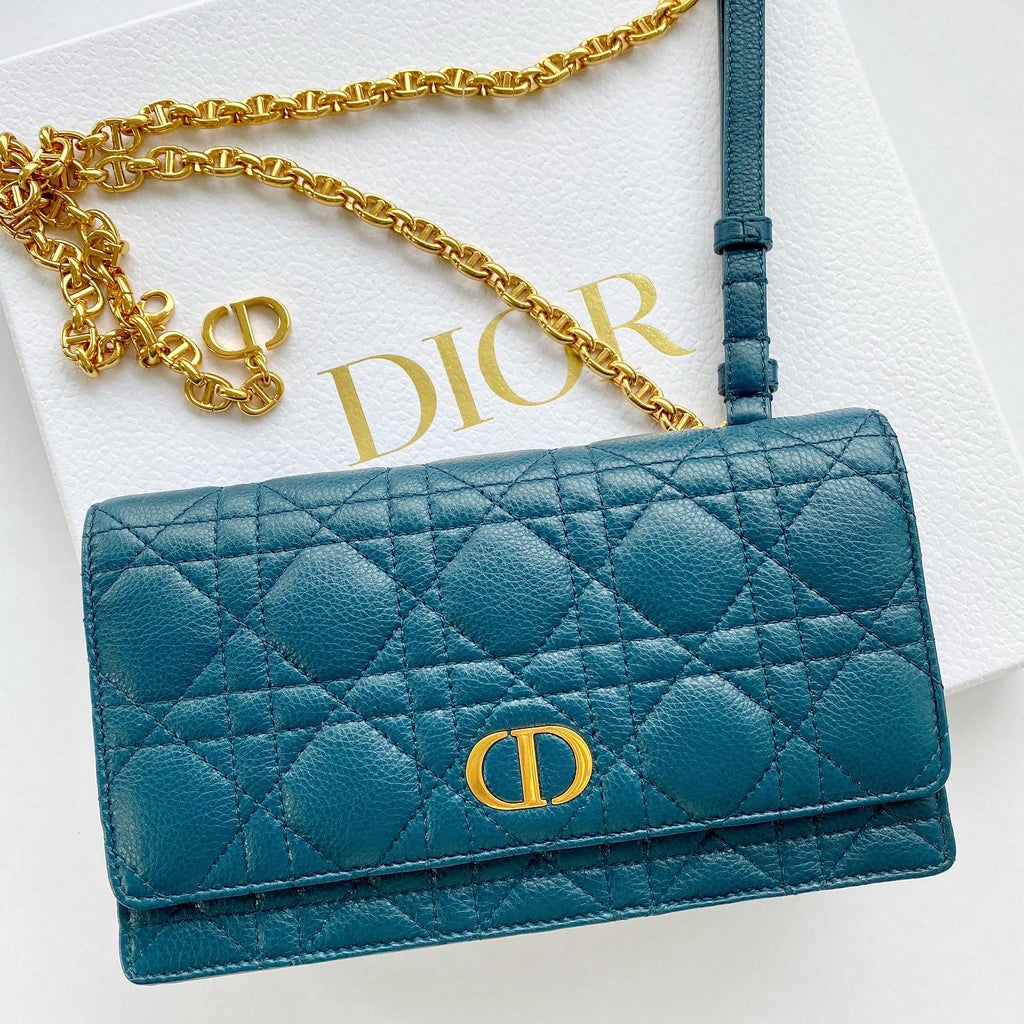 DIOR CARO BELT POUCH WITH CHAIN