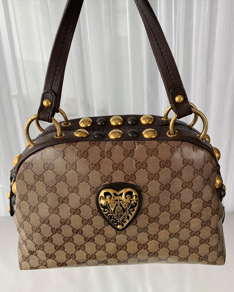 GUCCI Crystal GG  Babouska Crest Dome Bag