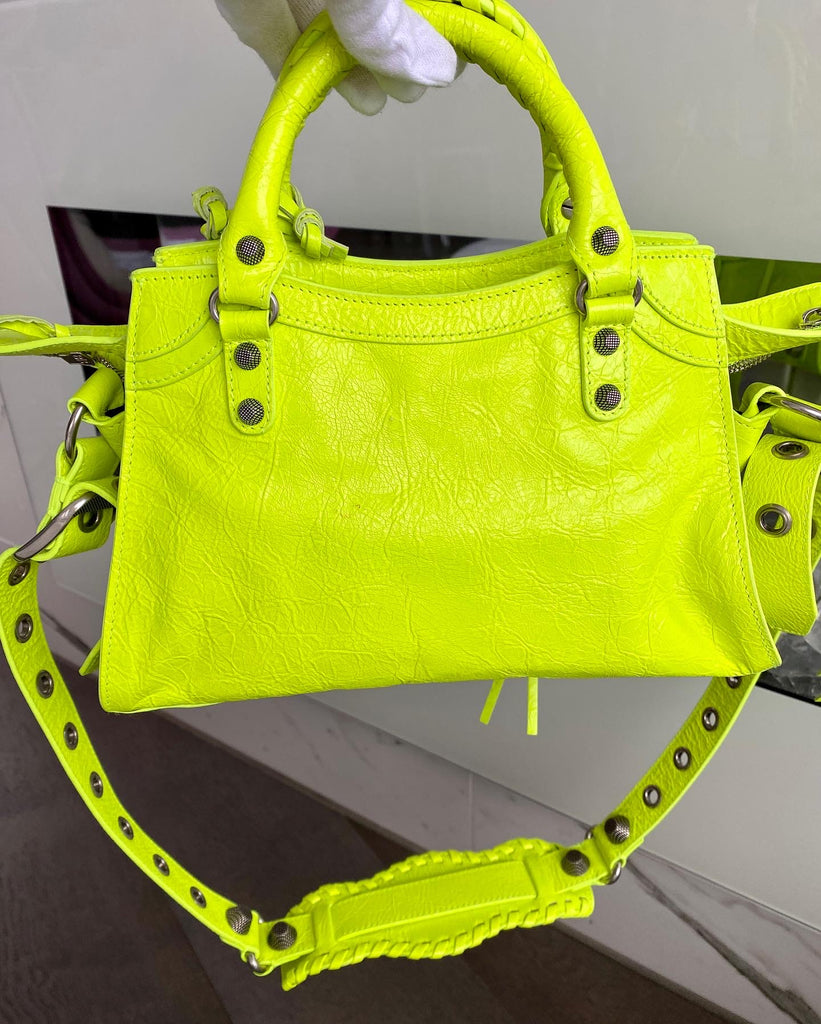 BALENCIAGA Neo Cagole XS handbag in Neon Yellow